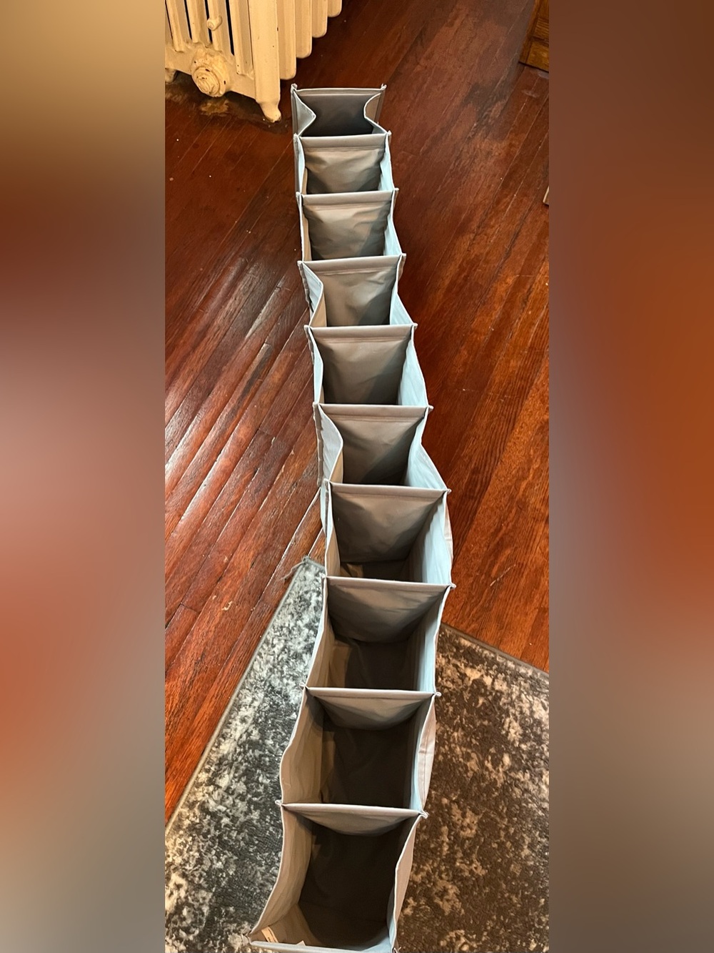 Gray Hanging Closet Organizer - Multi-Compartment Storage